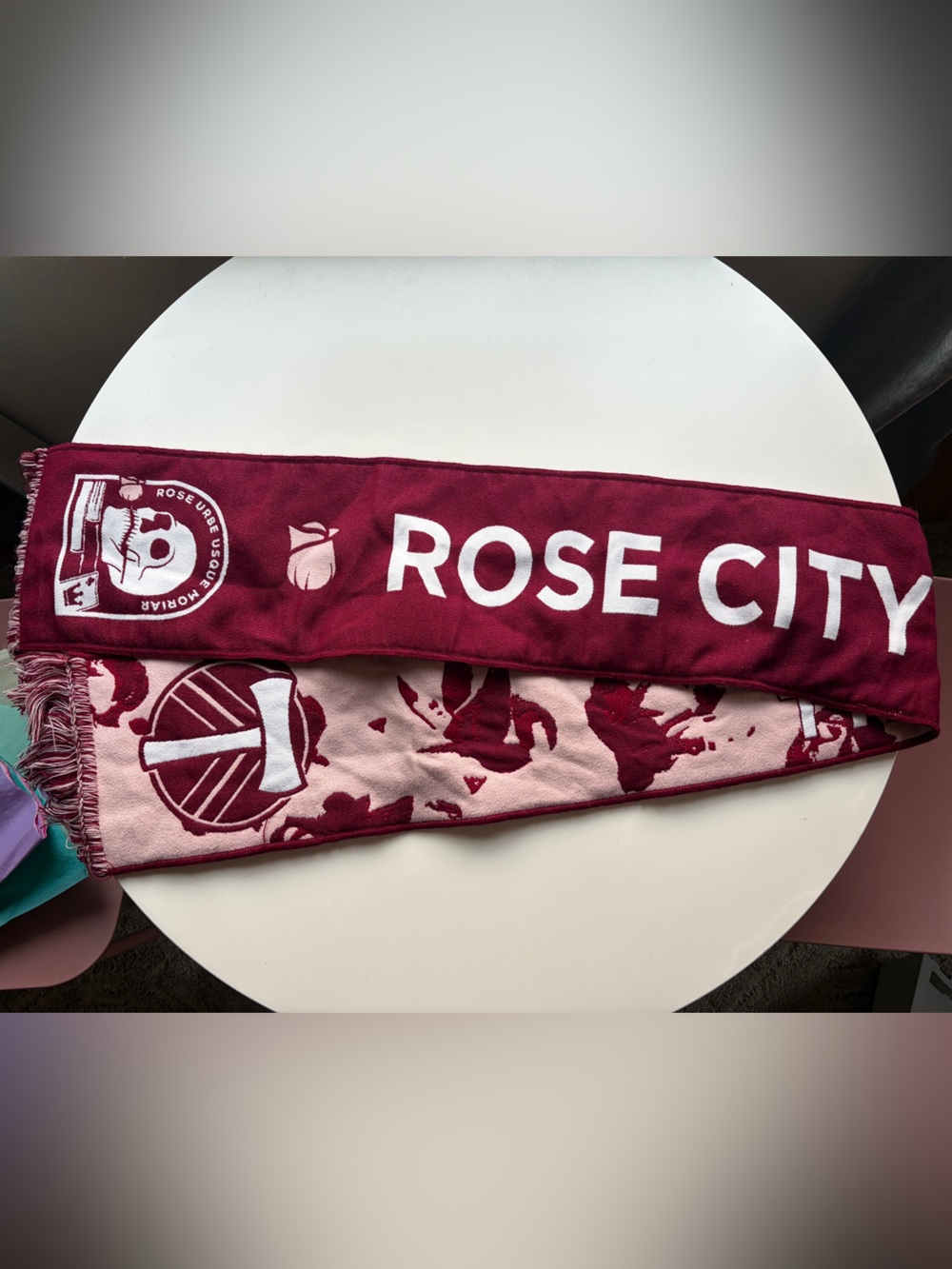 NWT! Portland Timbers Jersey Hook Reversible Scarf, Rose City ‘Til I Die! MLS - Picture 5 of 16